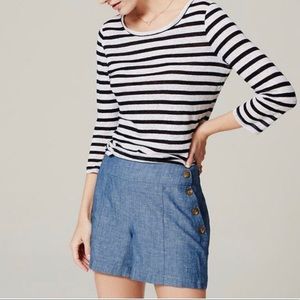 LOFT Chambray Sailor Riviera Shorts